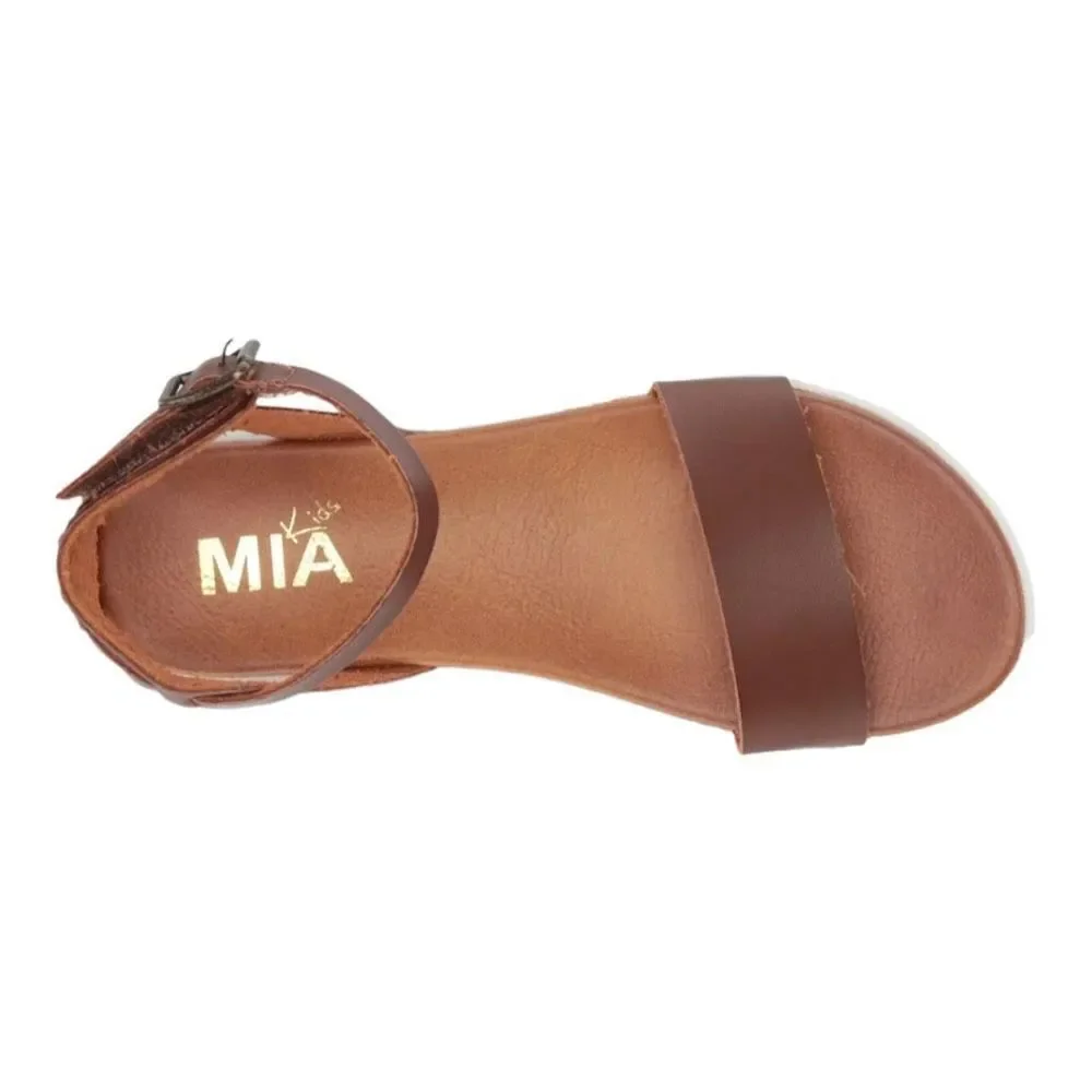 MIA KIDS Little Ellen Girl's Cognac Ankle Strap Platform  Sandals Size 5 NEW
